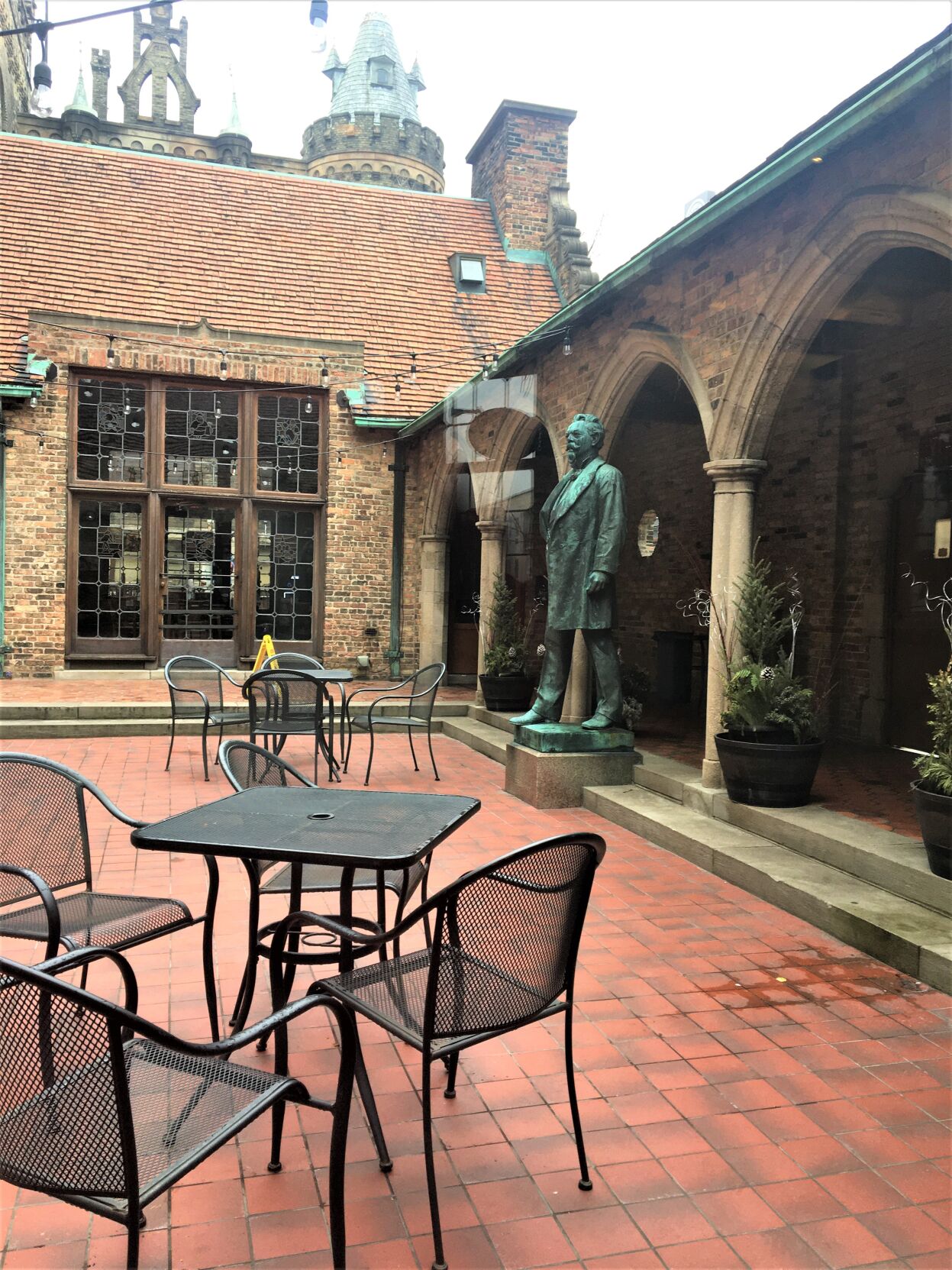 View of The Captain's Courtyard outdoor beer garden at Best Place on the former Pabst Brewing Co. campus in downtown Milwaukee